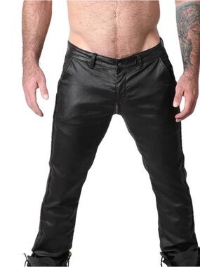 Cellblock13 axis wax coated faux leather pants